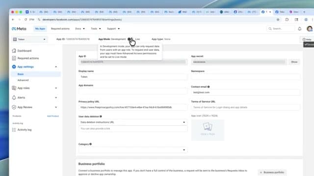 App Mode: Development to Live