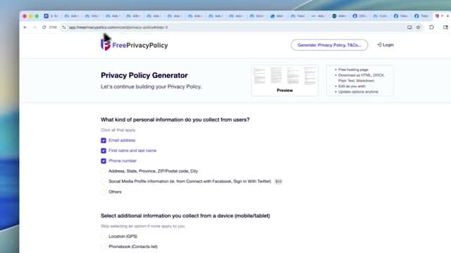 Free Privacy Policy Generator