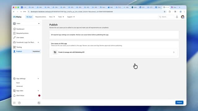Publish tab